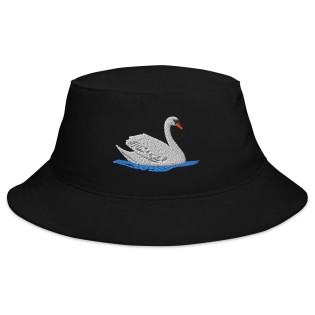 Swan Embroidered Bucket Hat