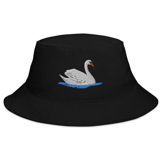 Swan Embroidered Bucket Hat