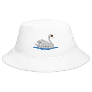 Swan Embroidered Bucket Hat