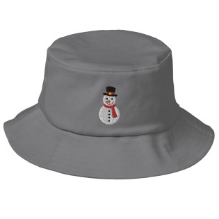 Snowman pattern bucket hat