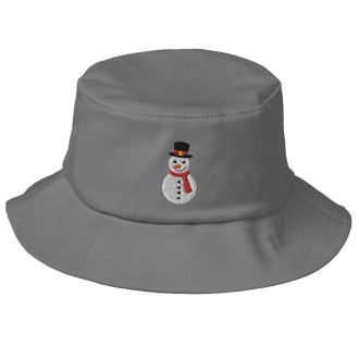 Snowman pattern bucket hat