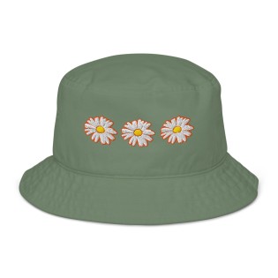 Bucket Hat with Three Daisies