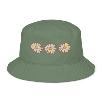 Bucket Hat with Three Daisies