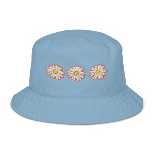Bucket Hat with Three Daisies