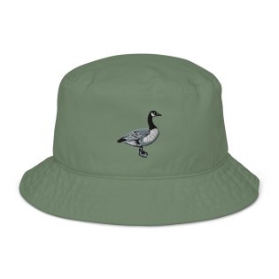 Goose-patterned bucket hat