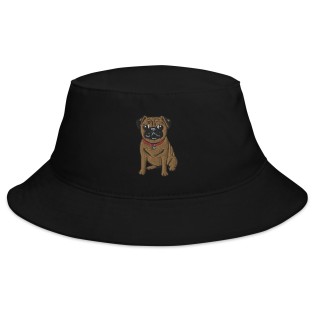 Bucket Hat with Pug Design