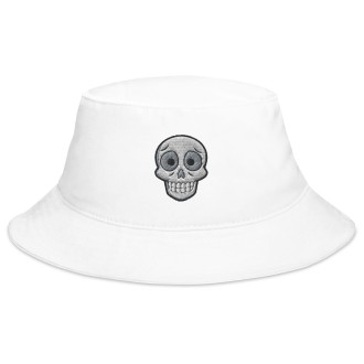 Bucket Hat with Skull Embroidery